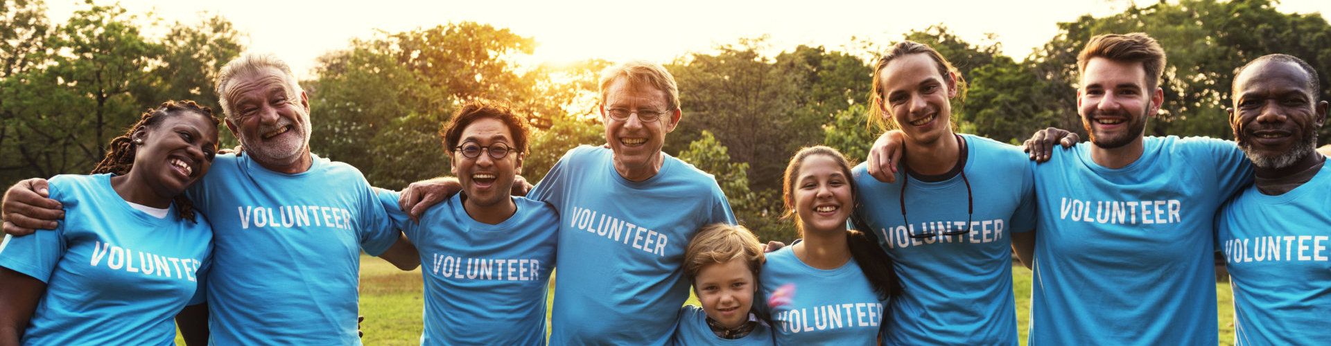 a group of volunteers smiling